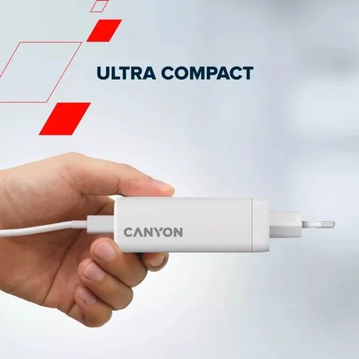 Фото: Зарядний пристрій Canyon OnCharge 140ACC QC PD GaN 140W White (CNS-CUW140ACC) № 24 | KTC