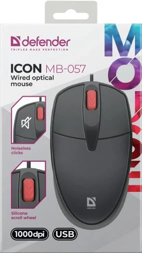 Фото: Миша Defender Icon MB-057 Black (52057) № 9 | KTC