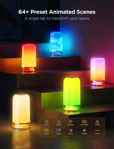 Нічник Govee H6022 Table Lamp 2 RGBICWW Wi-Fi/BT White (H60223D1)