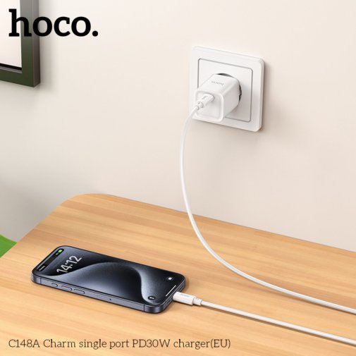 Зарядний пристрій Hoco C148A Charm 30W White (6942007630306)