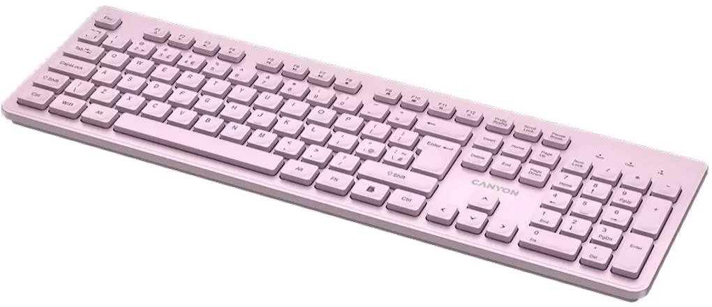 Фото: Клавіатура Canyon HKB-W01 UKR/ENG Wireless Pink (CNS-HKBW01P) № 14 | KTC