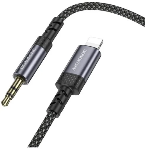 Фото: Перехідник BOROFONE BL24 Lightning M / Jack 3.5mm 1m Metal Grey (6941991118975) № 6 | KTC