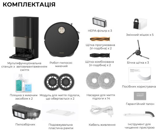 Робот-пилосос Dreame Bot X50 Ultra Complete Black (RLX85CE-4-BL)