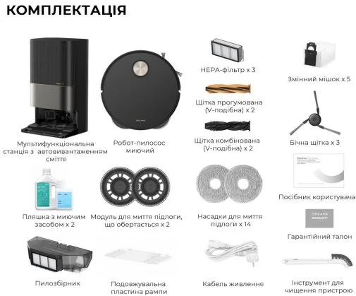 Фото: Робот-пилосос Dreame Bot X50 Ultra Complete Black (RLX85CE-4-BL) № 48 | KTC