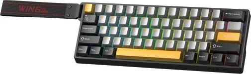 Фото: Клавіатура Aula WIN60 HE Max Magnetic Switch ENG/UKR Black/Grey/Yellow (6978080504036) № 8 | KTC