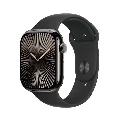 Фото: Смарт годинник Apple Watch Series 10 GPS Cellular - 42mm Slate Titanium Case with Black Sport Band - S/M (MWXG3) № 11 | KTC