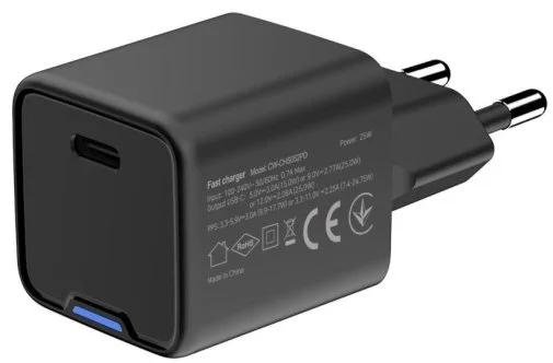 Фото: Зарядний пристрій ColorWay GaN Mini 25W Black (CW-CHS052PD-BK) № 19 | KTC
