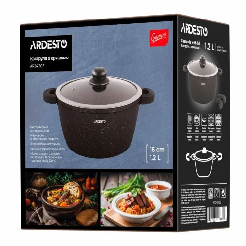 Фото: Каструля Ardesto Gemini Anzio 1.2L Black (AR2412GE) № 24 | KTC
