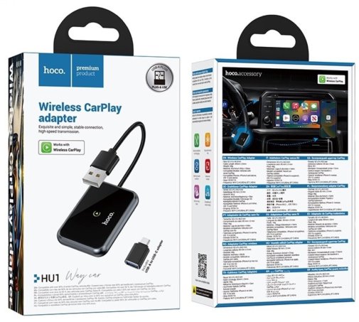 Адаптер Hoco HU1 Way car wireless CarPlay adapter Metal Gray (6942007623674)