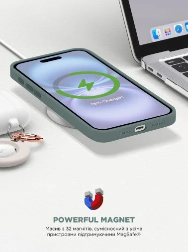 Фото: Чохол ArmorStandart for Apple iPhone 16 - ICON2 MagSafe Lake Green (ARM81313) № 17 | KTC