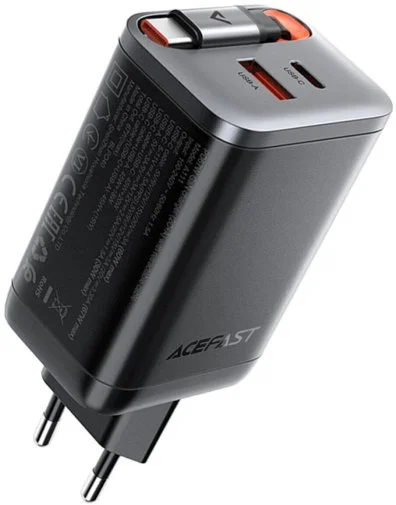 Фото: Зарядний пристрій Acefast A111 67W Black with Retractable Cable (6974316284062) № 8 | KTC