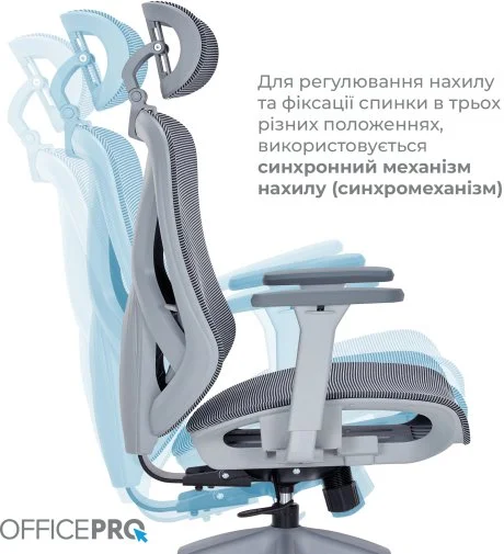 Фото: Крісло OfficePro Atlas OC630-G-DG-DG Gray/Dark Gray № 27 | KTC