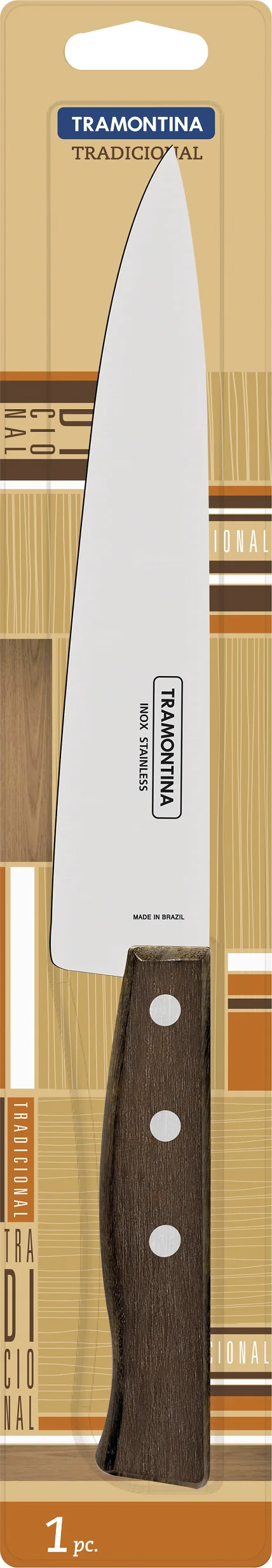 Фото: Ніж кухонний кухарський Tramontina TRADICIONAL 20.3cm Brown (22219/108) № 7 | KTC