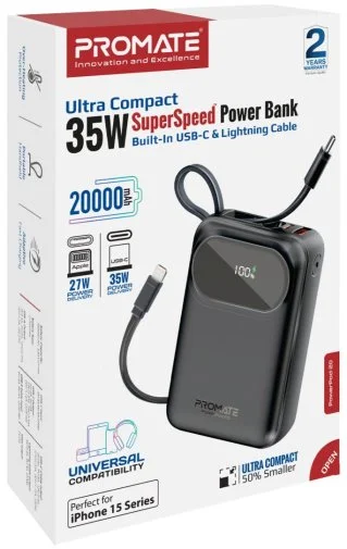Батарея універсальна 20000mAh Promate powerpod-20.black