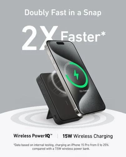 Фото: Батарея універсальна Anker MagGo 10000mAh 27W Qi2 15W Black (A1654G11) № 11 | KTC