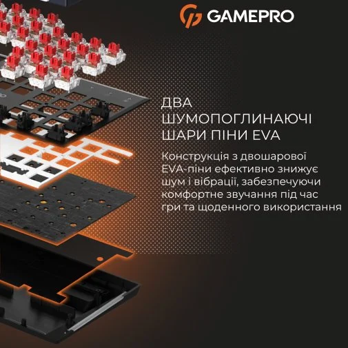 Фото: Клавіатура GamePro Genesis Joker MK144B Red Switches USB Black № 28 | KTC