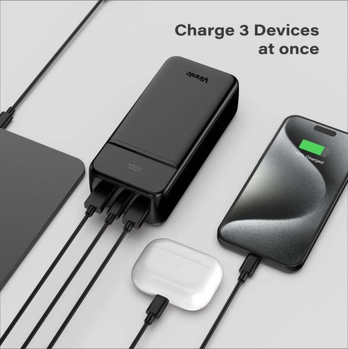 Батарея універсальна Vinnic Everest 3 30000mAh 22.5W Black (4898338024579)