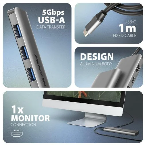 Фото: USB-хаб Axagon HMC-5H Grey № 8 | KTC