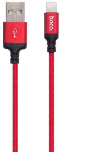 Кабель Hoco X14 2A AM / Lightning Black/Red (6957531062899)