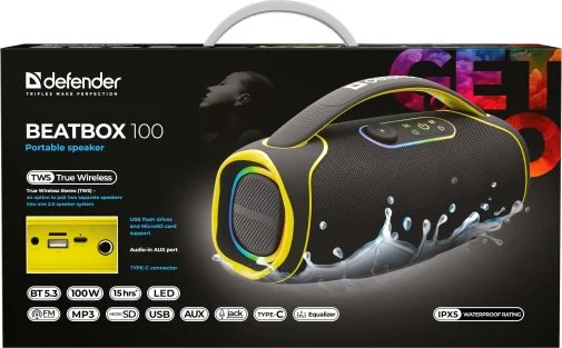Фото: Портативна колонка Defender Beatbox 100 Black (65113) № 22 | KTC