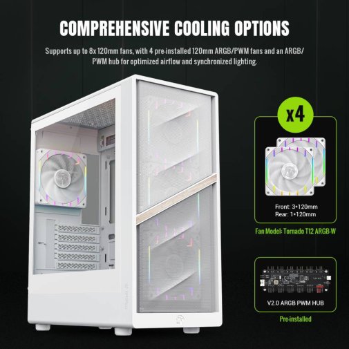 Корпус Gamemax Aeris 330 MW White with window (AERIS 330 MW)