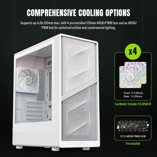 Фото: Корпус Gamemax Aeris 330 MW White with window (AERIS 330 MW) № 19 | KTC