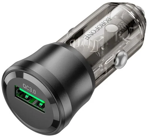 Фото: Автомобільний зарядний пристрій BOROFONE BZ23 Noble 3A Transparent Black (6941991106903) № 14 | KTC
