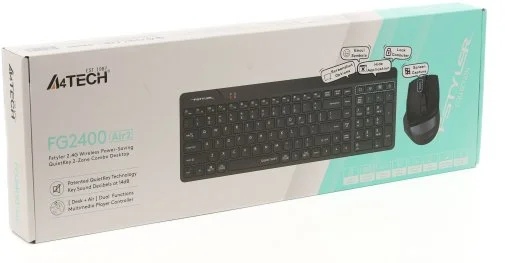 Фото: Комплект клавіатура+миша A4tech FG2400 Air2 Black (FG2400 Air2 (Black)) № 12 | KTC