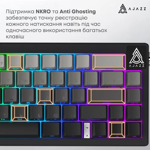 Фото: Клавіатура Ajazz AK650 Day Dream Switches ENG/UKR USB Gradient Black/Grey (AK650-DD-BG) № 28 | KTC