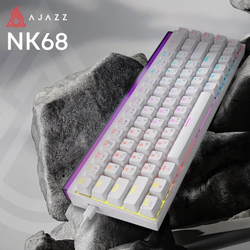 Фото: Клавіатура Ajazz NK68 Red Switch USB White (NK68-R-W) № 20 | KTC