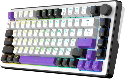 Фото: Клавіатура Hator Hellyberry HK75 Mechanical Linear USB White/Violet (HK75 White Violet) № 12 | KTC