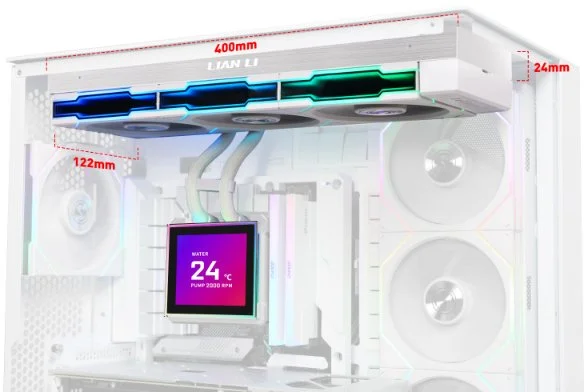 Фото: Система рідинного охолодження Lian-Li HydroShift II LCD-S 360 TL White (G89.GHS2LCDS36TW.00) № 7 | KTC