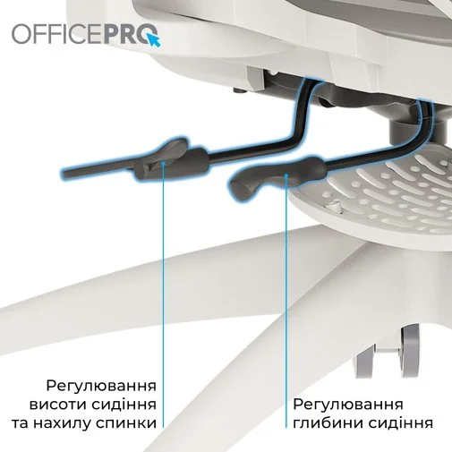 Фото: Крісло OfficePro Skyline Footrest OC750 White/Light Gray (OC750-W-LG-LG) № 36 | KTC