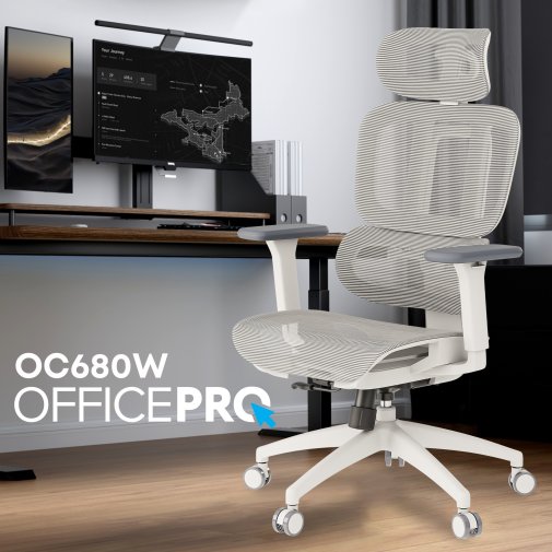Крісло OfficePro Skyline OC680 White/Light Gray (OC680-W-LG-LG)