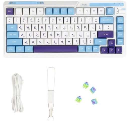 Клавіатура KZZI K75 Lite Rainbow Switch WL/BT/USB Blue Sea (6935280824654)