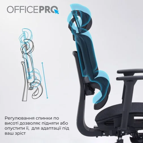 Фото: Крісло OfficePro Skyline Footrest OC750 Black (OC750-B-B-B) № 28 | KTC