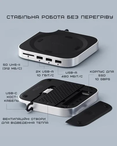 Фото: USB-хаб Satechi for Mac Mini M4 Silver (ST-GNMMES) № 14 | KTC