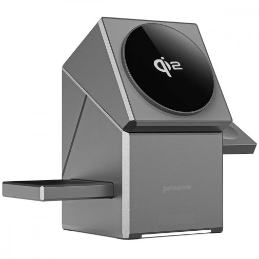 Бездротовий зарядний пристрій Proove Iron Hide 3in1 Qi2 Gray (WSIH15000003)