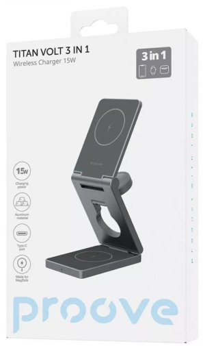 Бездротовий зарядний пристрій Proove Titan Volt 3in1, Gray
