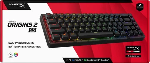 Фото: Клавіатура HyperX Origins 2 65 HX Red ENG/UKR USB Black (B4QS3AA) № 26 | KTC
