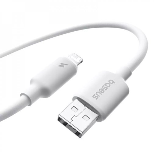 Кабель Baseus Foamed Silicone 2.4A AM / Lightning 1m White (E0426901)