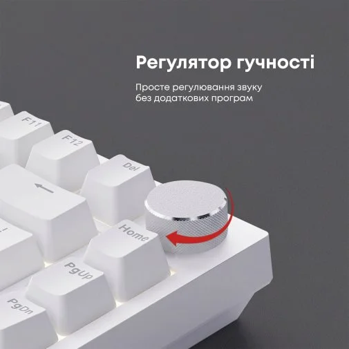 Фото: Клавіатура Ajazz AK820 Red Switch ENG/UKR USB White (AK820-R-W) № 33 | KTC