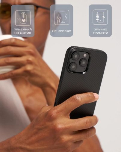Чохол Pitaka for Apple iPhone 16 Pro - Military-Grade Protective Classic Twill 600D Black/Grey (KI1601PPA)
