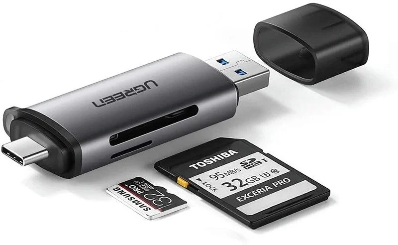 Фото: Кардрідер UGREEN CM185 USB-C/USB-A Gray (UGR-50706) № 6 | KTC