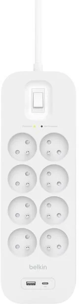 Фото: Мережевий фільтр Belkin SRB003CA2M 8/2m 2xUSB White № 5 | KTC