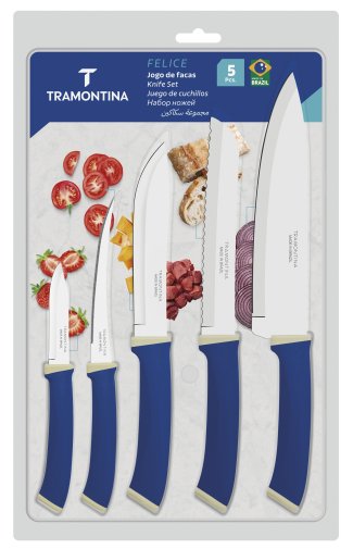 Набір ножів Tramontina Felice 5pcs Blue (23499/178)