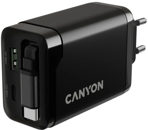 Зарядний пристрій Canyon OnCharge 65RC GaN 65W Black (CNS-CURC65ACB)