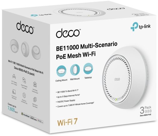 Wi-Fi система TP-Link Deco BE65 PoE (DECO-BE65-POE-3-PACK)