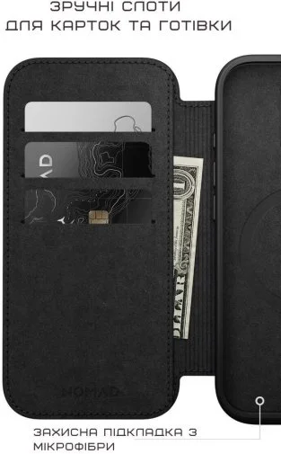 Фото: Чохол Nomad for Apple iPhone 16 Pro Max - Modern Leather Folio Black (NM01675785) № 23 | KTC