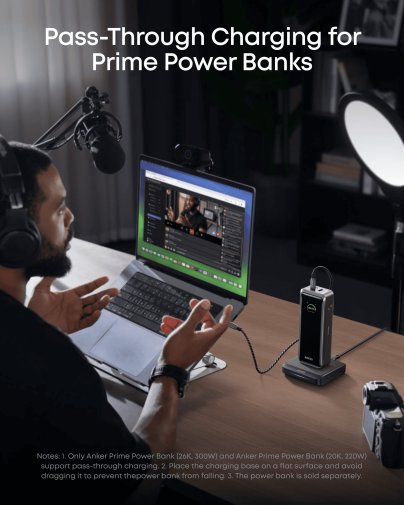 Зарядний пристрій Anker Charging Base for Anker Prime 150W Pogo pin Black (A1903G11)